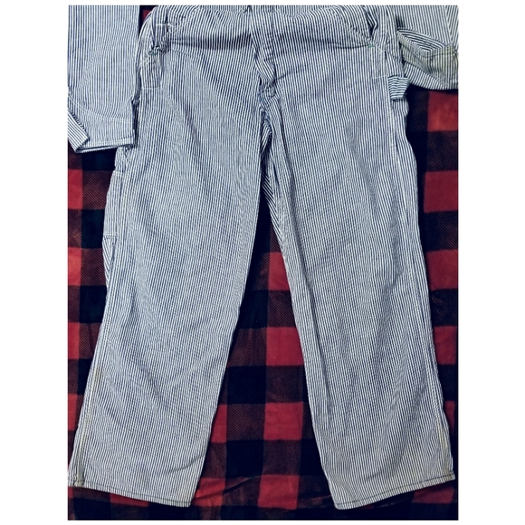 ☆☆TRUE VINTAGE☆☆1960's HICKORY STRIPE SELVEDGE COVERALLS‐ 30"x30" - Picture 10 of 11